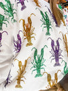 QOS White Mardi Gras Crawfish Sweatshirt