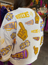 QOS White,Purple & Gold Cheers Queen Sweatshirt
