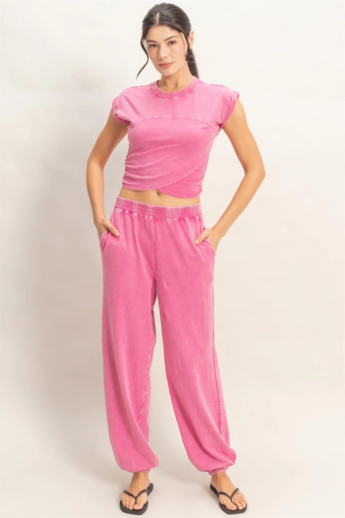 Double Zero Fuchsia Jogger Pants