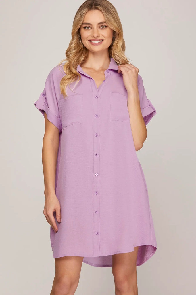 She+Sky Lilac Short Sleeve Mini Dress