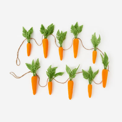 180 degree Flocked Carrot Garland 108''