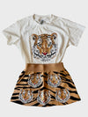 QOS Tiger Print Tiger Head Skirt