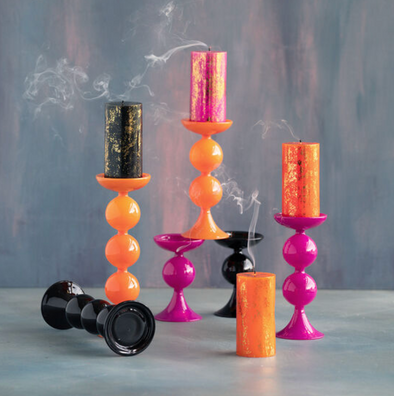 Glitterville Trick or Sweet Pillar Candle Holder