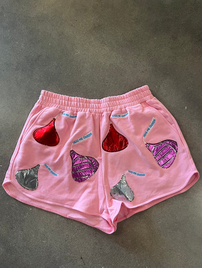 QOS Light Pink Kisses Shorts