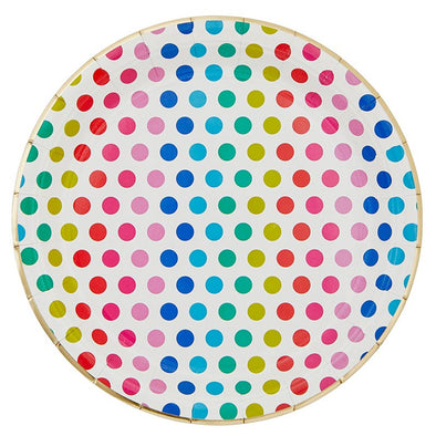 Slant Bright Dots Paper Plates