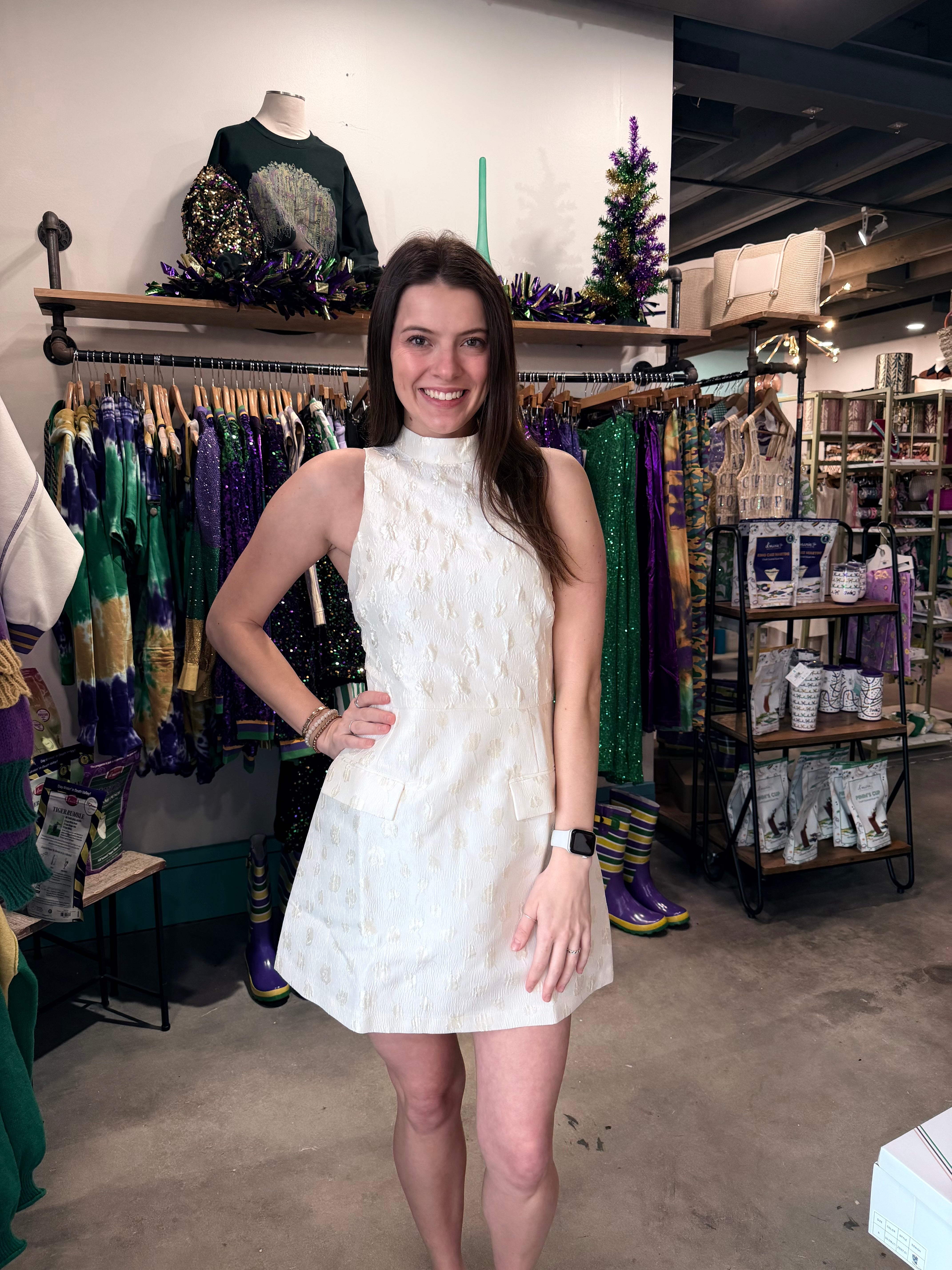 Sincerely Ours White Jacquard Darcy Dress Sincerely Ours White Jacquard Darcy Dress