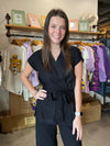 Pinch Black Front Tie Blazer Vest