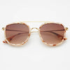 Freyers Weston Pink Pearl and Brown Acetate Round Unisex Sunglasses