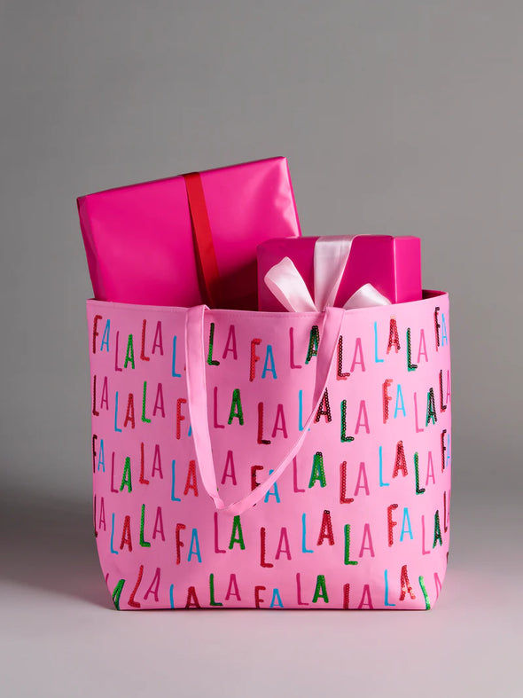 Shiraleah Fa La La La Pink Gifting Tote