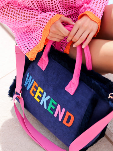 Shiraleah Navy Cabana Weekend Tote