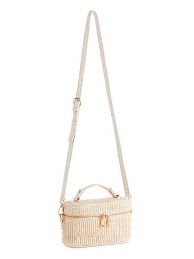 Shiraleah Ivory Josephine Boxy Top Handle Shoulder Bag