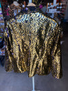 QOS Black & Gold Sequin Tiger Blazer