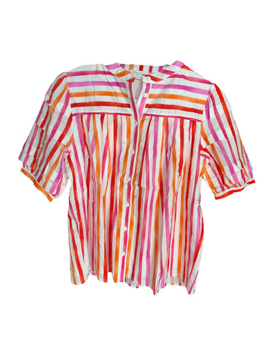 Fate by LFD Striped Poplin Puff Sleeve Top