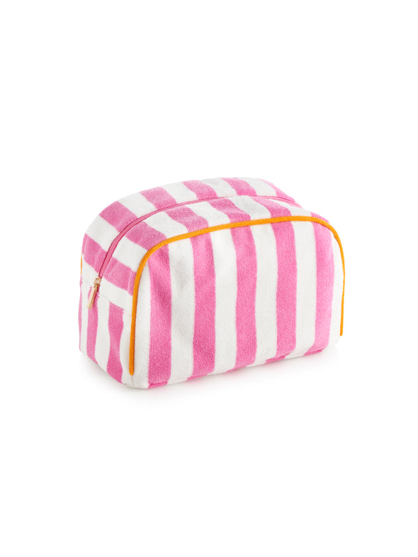 Shiraleah Pink Cabana Large Stripe Zip Pouch