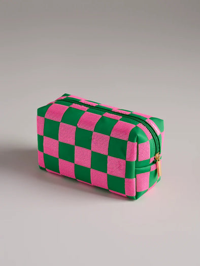 Shiraleah Green Cara Check Pattern Zip Pouch