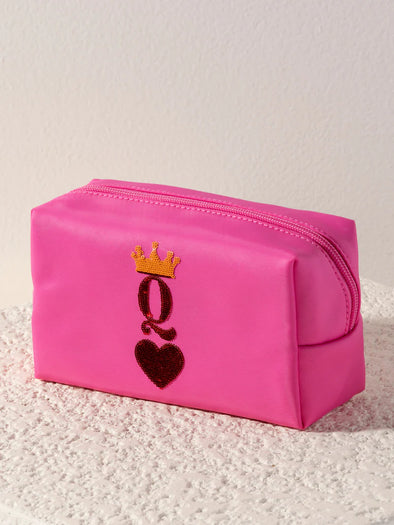 Shiraleah Pink Cara Queen of Hearts Zip Pouch