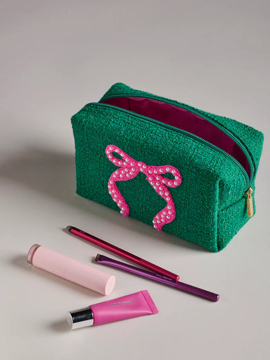 Shiraleah Small Green Mara Bow Zip Pouch