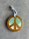 Handmade Gold Peace Sign Ornaments