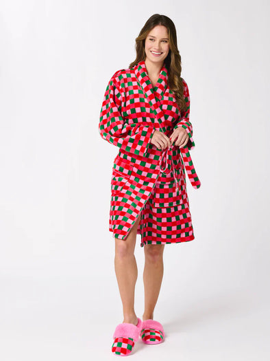 Shiraleah Multi-Colored Checkered Robe S/M