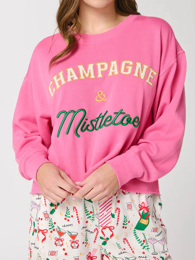 Shiraleah Champagne & Mistletoe Lounge Sweatshirt