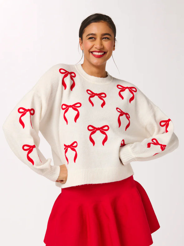 Shiraleah Red Bow Sweater
