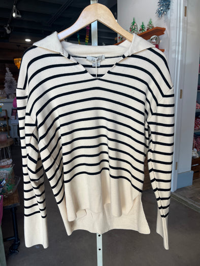 Astrid Off White Stripes Knit Sweater