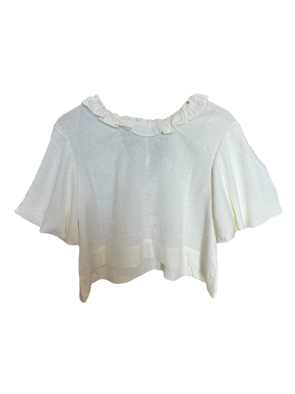 Reminiscence Dusty White Ruffled Top