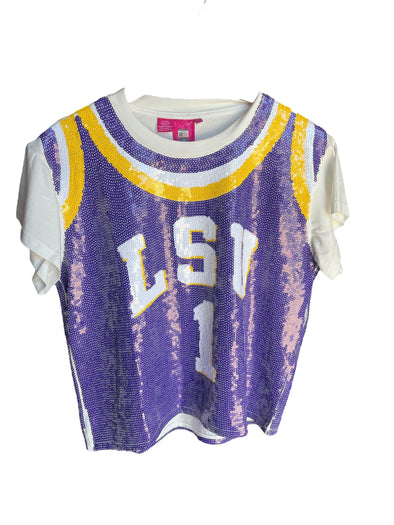 QOS Licensed LSU Basketball Jersey Tee