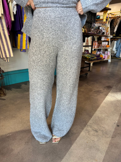 Pinch Charcoal Knit Wide Leg Pants
