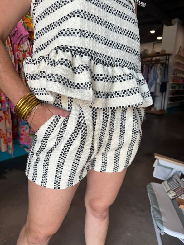 Aureum Black Tweed Shorts
