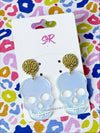 Iridescent Acrylic Skull Dangle Earring