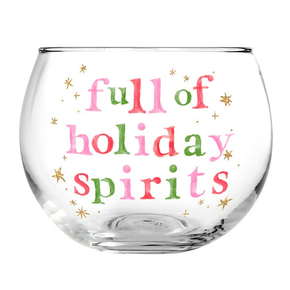 Slant Full of Holiday Spirits Roly Poly Glass