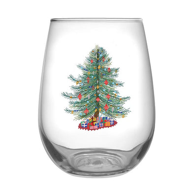 Slant Tree Traditional Stemless Wine Glass