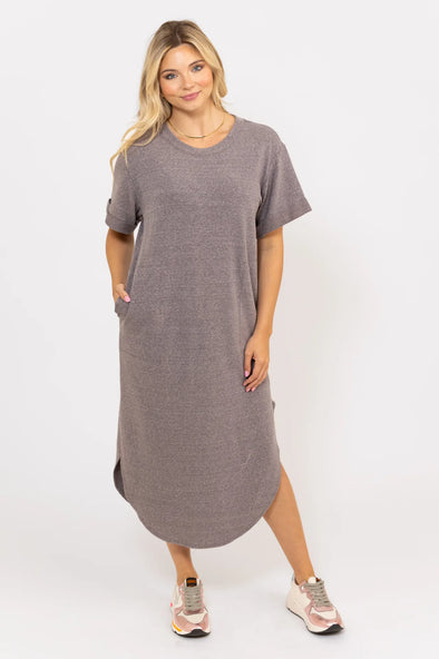 Karlie Knit Pocket Midi Dress