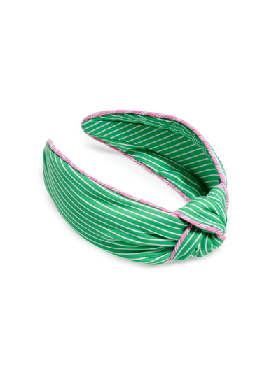 Shiraleah Green Striped Knotted Headband