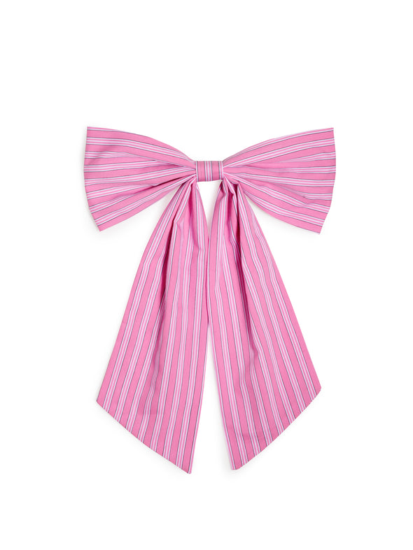 Shiraleah Pink Stripes Bow Clip