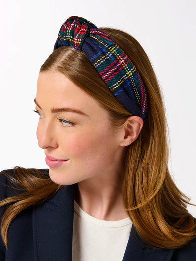 Shiraleah Navy Tartan Knotted Headband