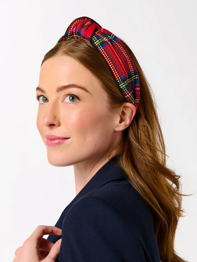 Shiraleah Red Tartan Knotted Headband