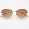 Freyers Rose Tortoise Luna Acetate Womens Cat Eye Sunglasses