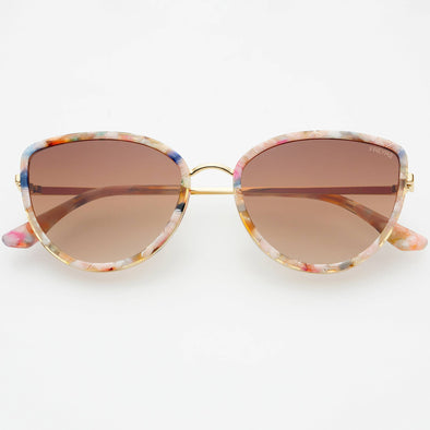 Freyers Rose Tortoise Luna Acetate Womens Cat Eye Sunglasses