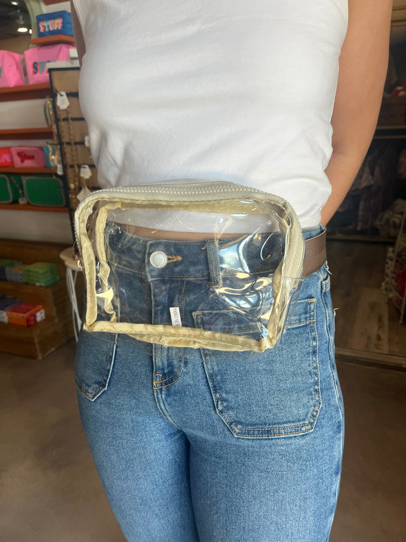 Gold Clear Fanny Pack Stadium Bag