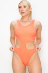 Textured Cut Out One Piece Swimsuit