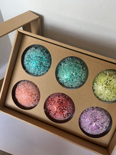180 Degree Box Set of 6 Colorful Glass Ball Ornament