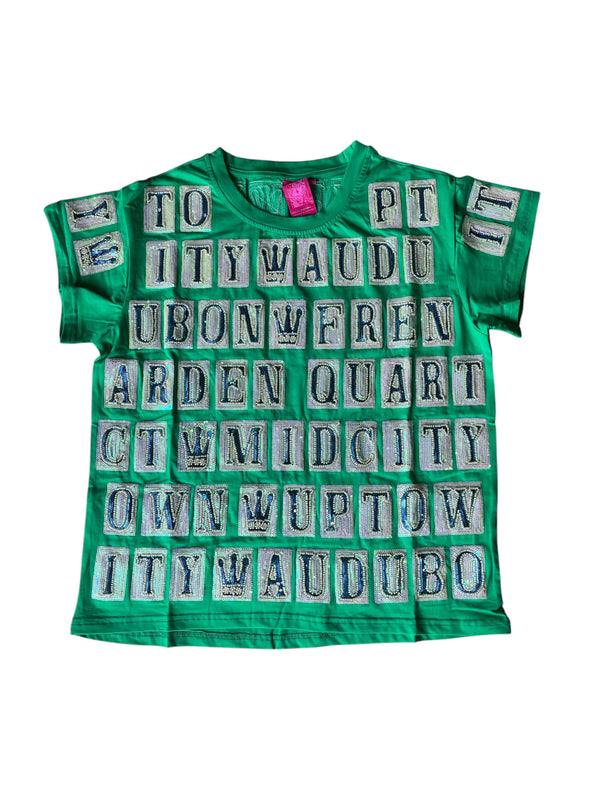 QOS Green New Orleans Tiles Cotton Tee