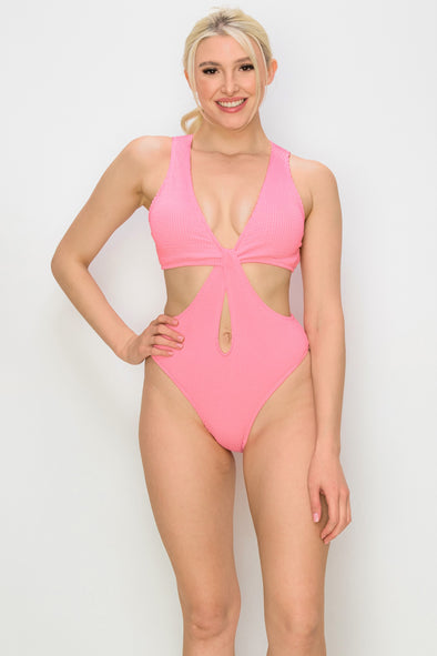 Cut Out Cross One Piece Swimsuit
