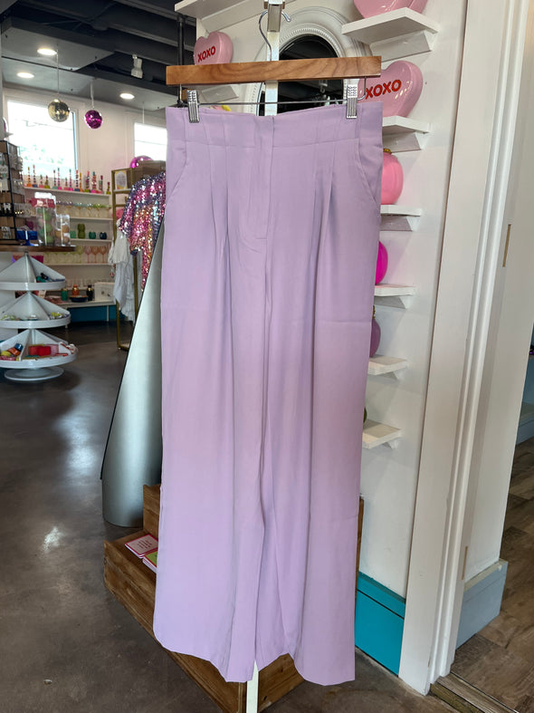 Skies are Blue Dusty Lilac Wide Leg Pants