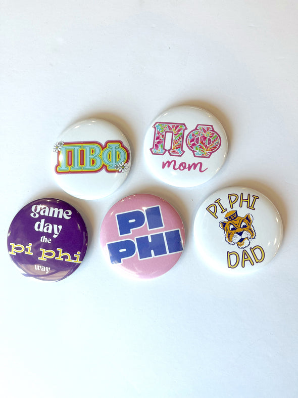 L. Ellis Designs Pi Phi Buttons