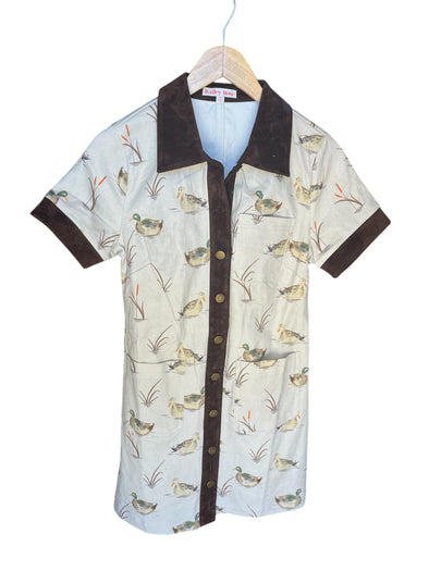 Bailey Rose Sand Denim Duck Mini Dress