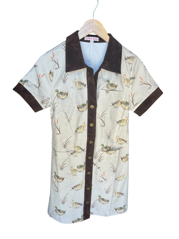 Bailey Rose Sand Denim Duck Mini Dress