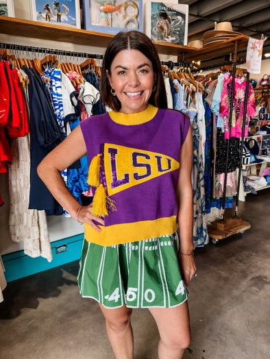 QOS Licensed LSU Pennant Sweater Tank